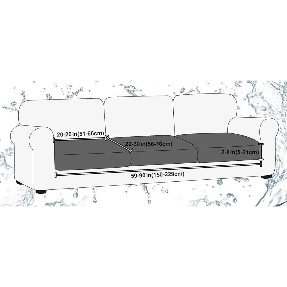 DISSA Waterproof Couch Cushion Covers, Washable Sofa Cushion Covers, Stretch